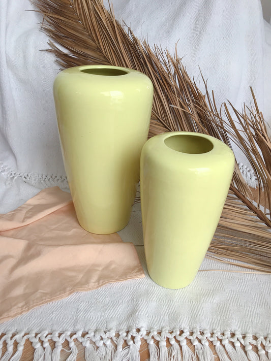 Vintage Yellow Vases - Lg & Sm - Sold Separately