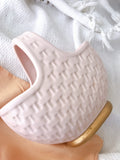 Vintage Baby Pink Ceramic Basket