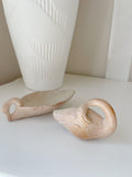 Set 2 Carved Stone Swans