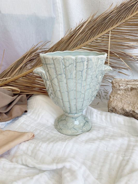 Vintage Pearlescent Pale Blue Vase