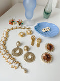Vintage Sequin Gold Earrings