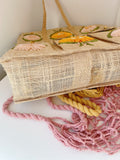 Vintage Straw Embroidered Bag