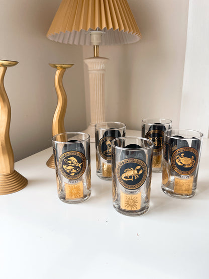 Set 5 Vintage Astrology Glasses