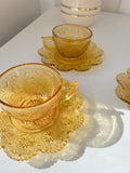 Vintage Amber Glass Cup and Saucer - Selling iIndividually