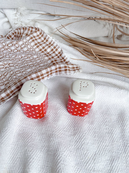 Red & White Polka Dot Sat & Pepper Shakers