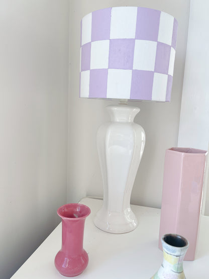 Vintage Lamp with Checkerboard Shade