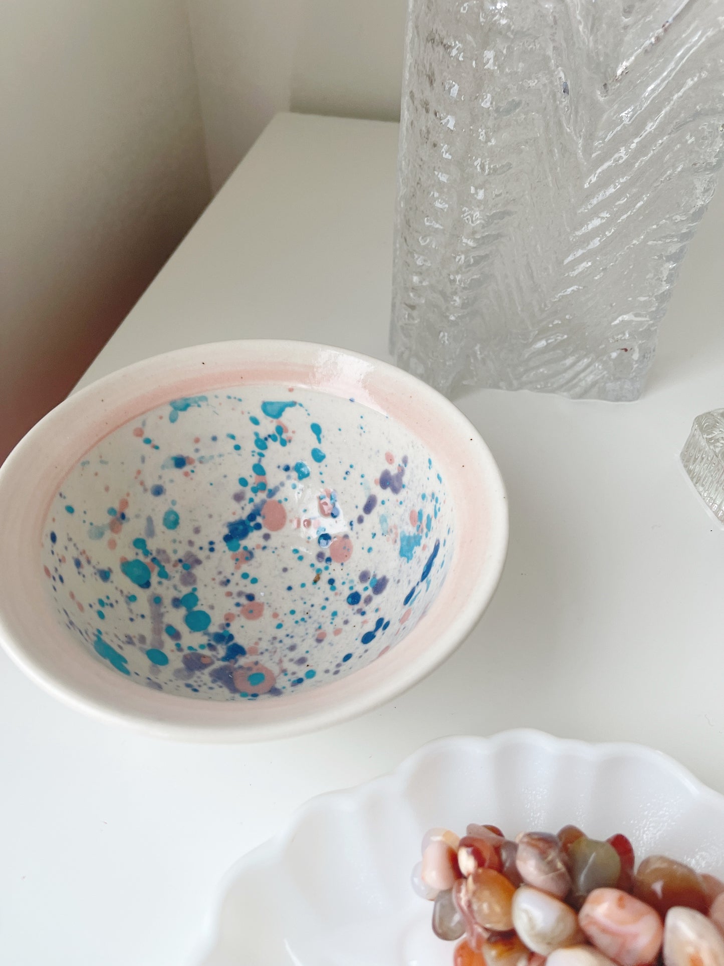 Cute Pastel Speckled Pottery Bowl