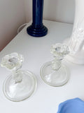 Set Vintage Glass Candleholders