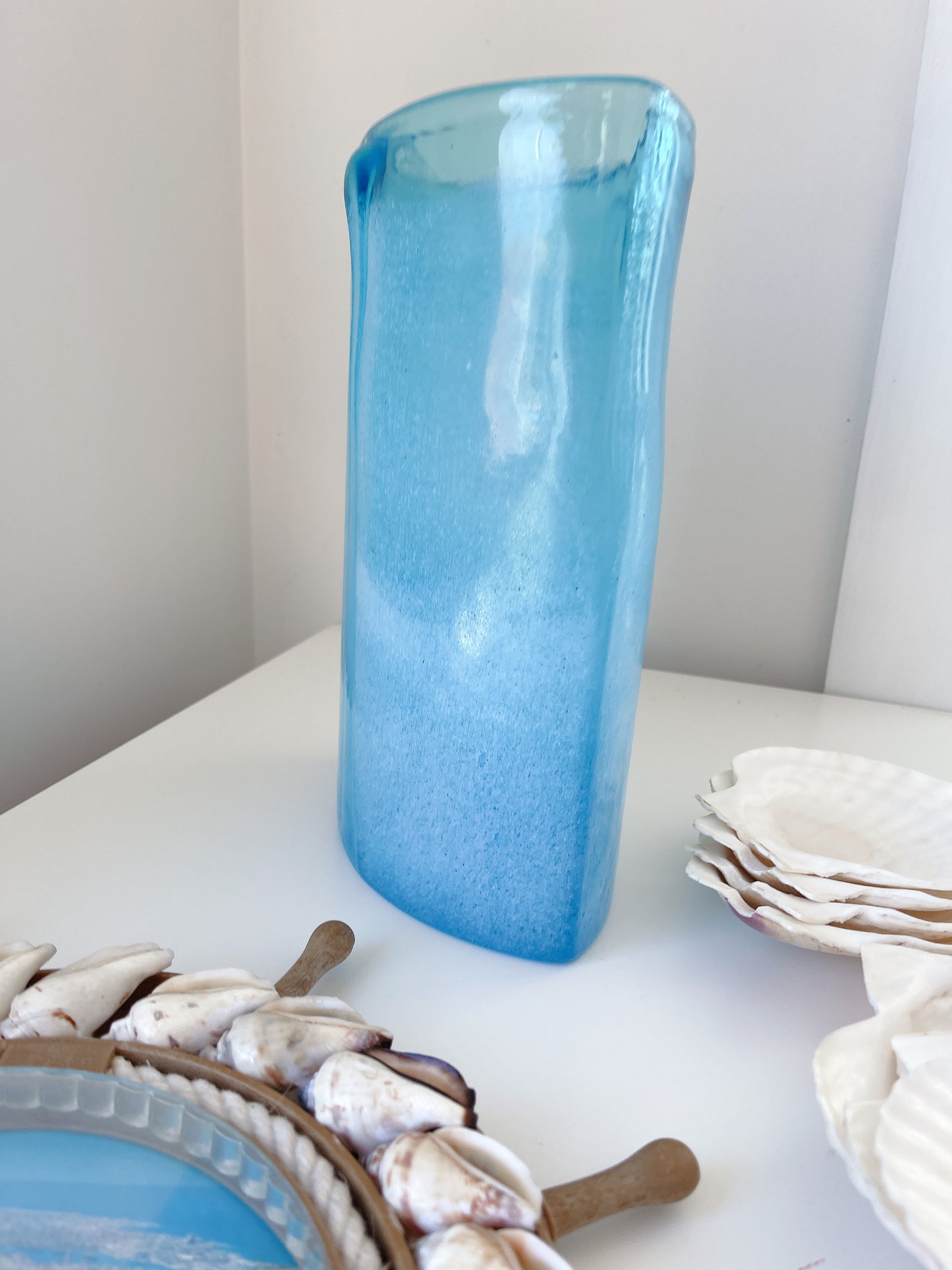 Aqua Blue Glass Vase