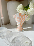 HVL Hand Painted Checkerboard Vase