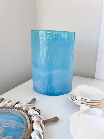 Aqua Blue Glass Vase